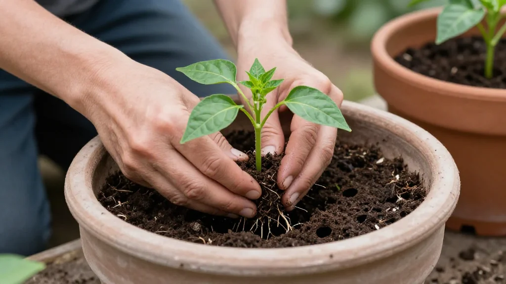 Piment&oacute;n en maceta en casa en maceta &mdash; Latinoam&eacute;rica