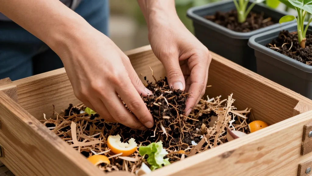 Lombricompost en casa para huerto en maceta &mdash; Latinoam&eacute;rica