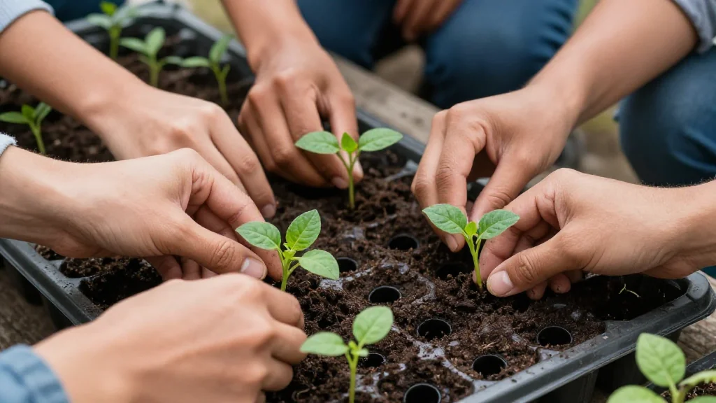 Un huerto comunitario en el barrio en maceta &mdash; Latinoam&eacute;rica
