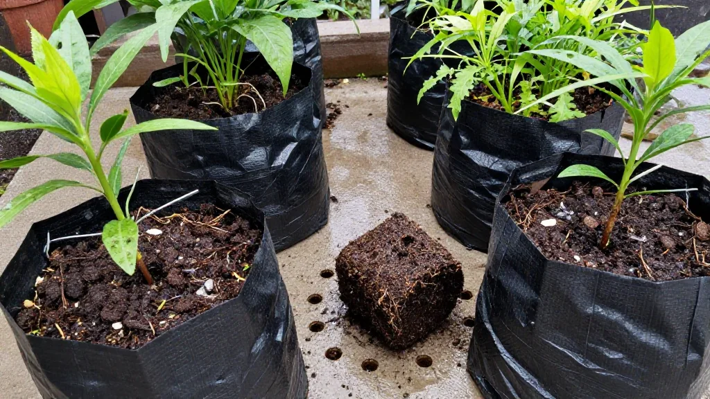 En bolsas negras de vivero para huerto en maceta &mdash; Latinoam&eacute;rica