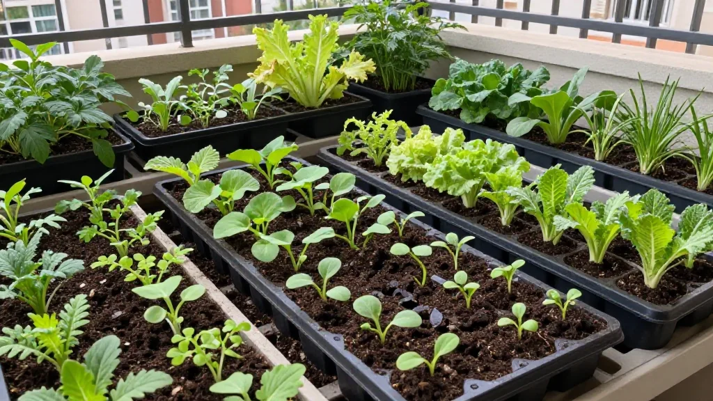 En medell&iacute;n clima templado huerto urbano en maceta &mdash; Latinoam&eacute;rica