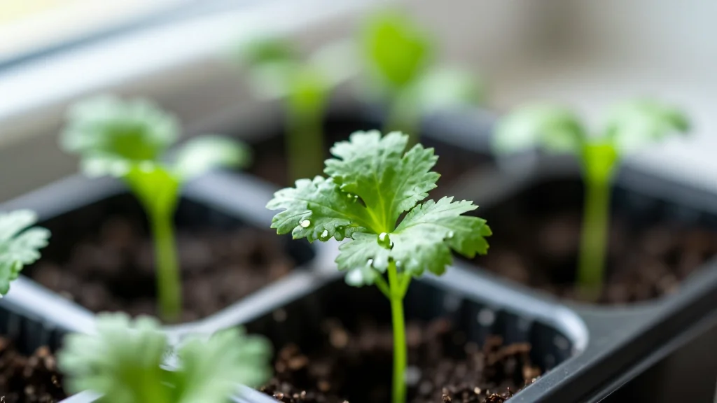 Cilantro en maceta &mdash; Ciudad de M&eacute;xico