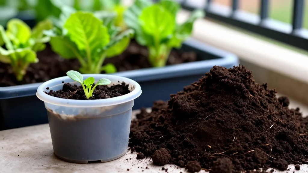 Abono casero con restos de cocina en maceta &mdash; Latinoam&eacute;rica