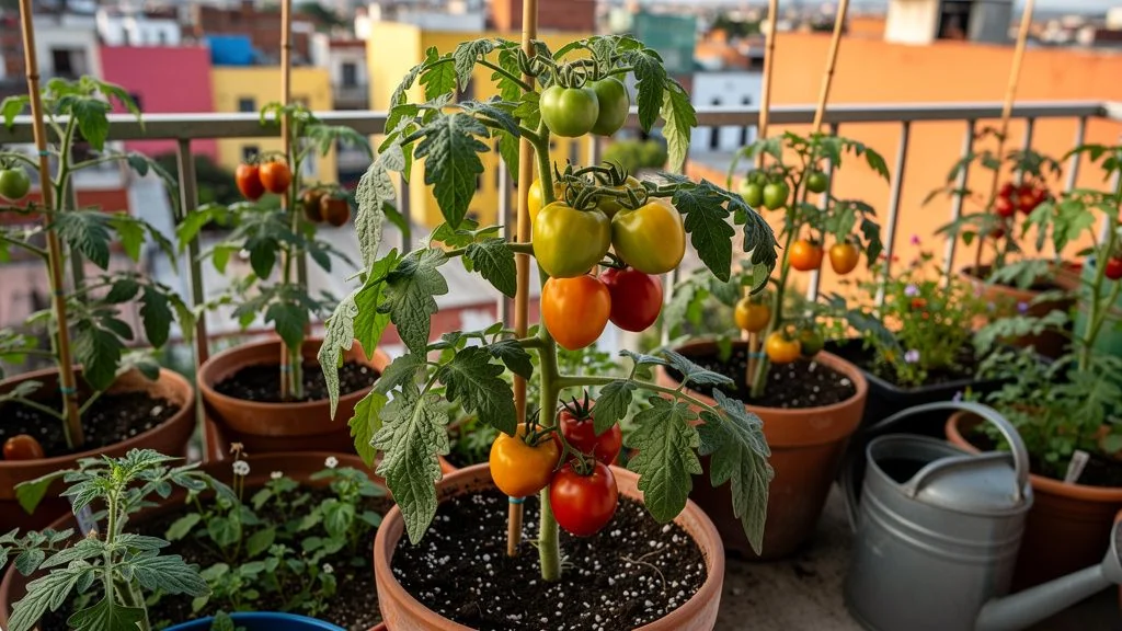 Tomate en maceta - Per&Atilde;&ordm;